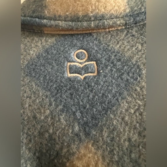 Isabel Marant Etoile Fontizi Plaid Light Blue and Cream Oversized Coat T1 - Picture 5 of 12